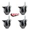 Service Caster 4 Inch Semi Steel Wheel Swivel 34 Inch Threaded Stem Caster Set with Brake SCC SCC-TS20S414-SSS-PLB-34212-4 - alternate 4